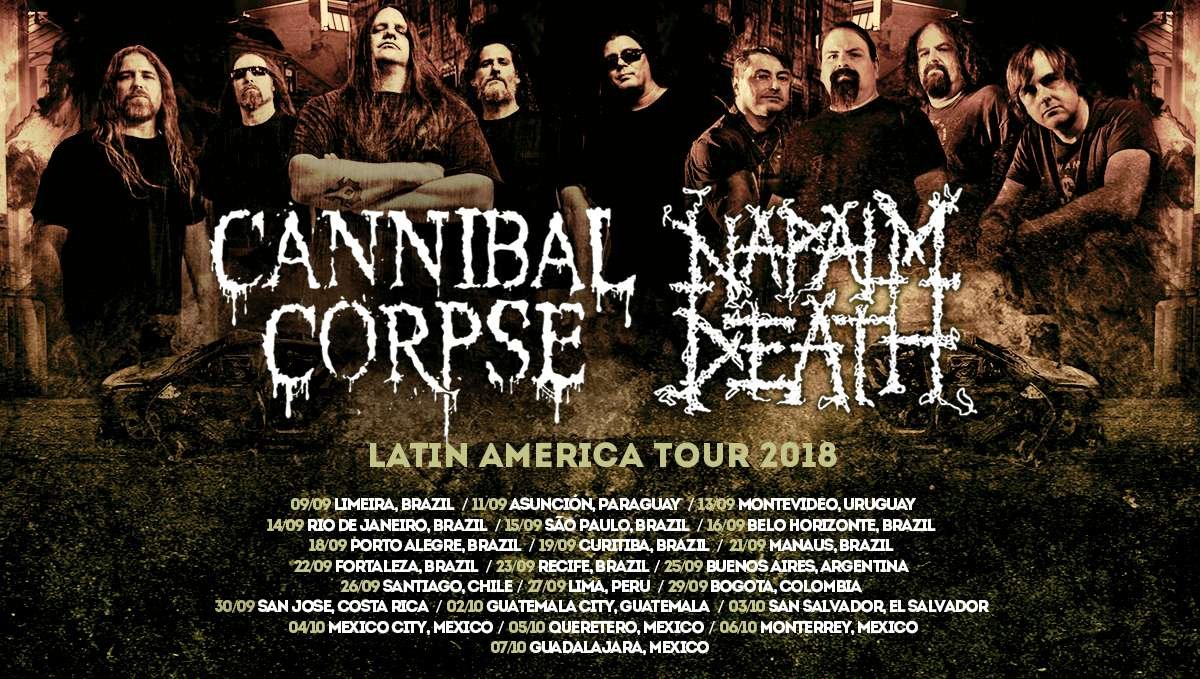 Cannibal Corpse & Napalm Death hotsite com informações da turnê na